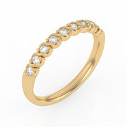 Demi-alliance 9 diamants naturels ronds 0.25 carat or jaune 14 carats Célia